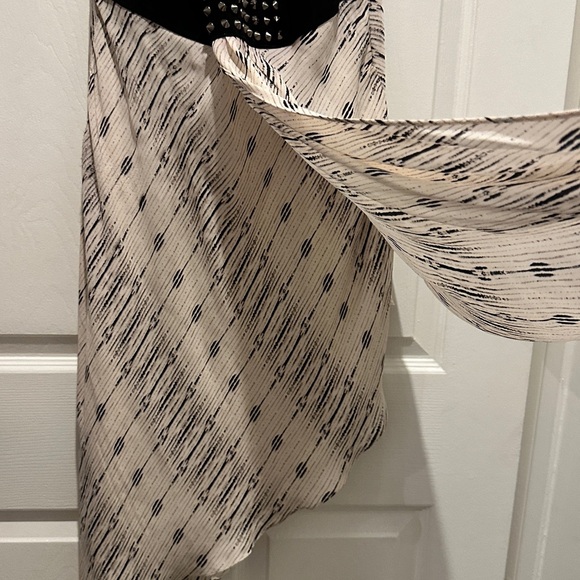 Haute Hippie Black and Cream Asymmetrical Dress